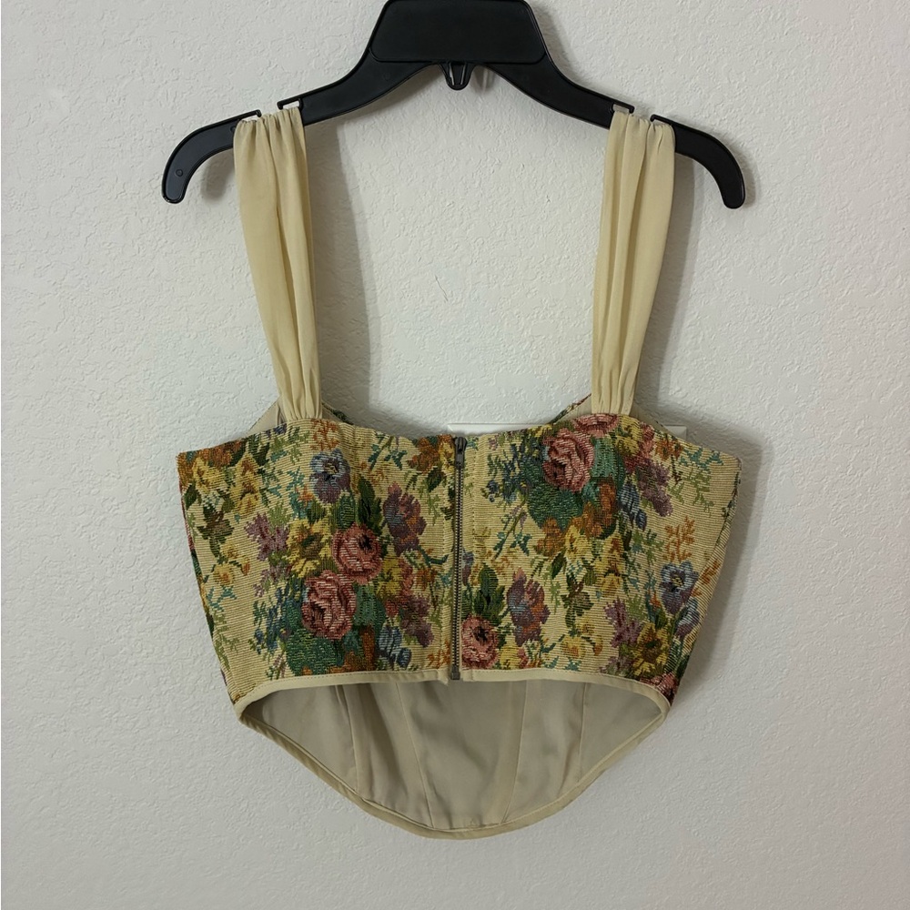 Altar’d State Floral Corset Crop Top Size M Cottagecore Bustier - Picture 4 of 4